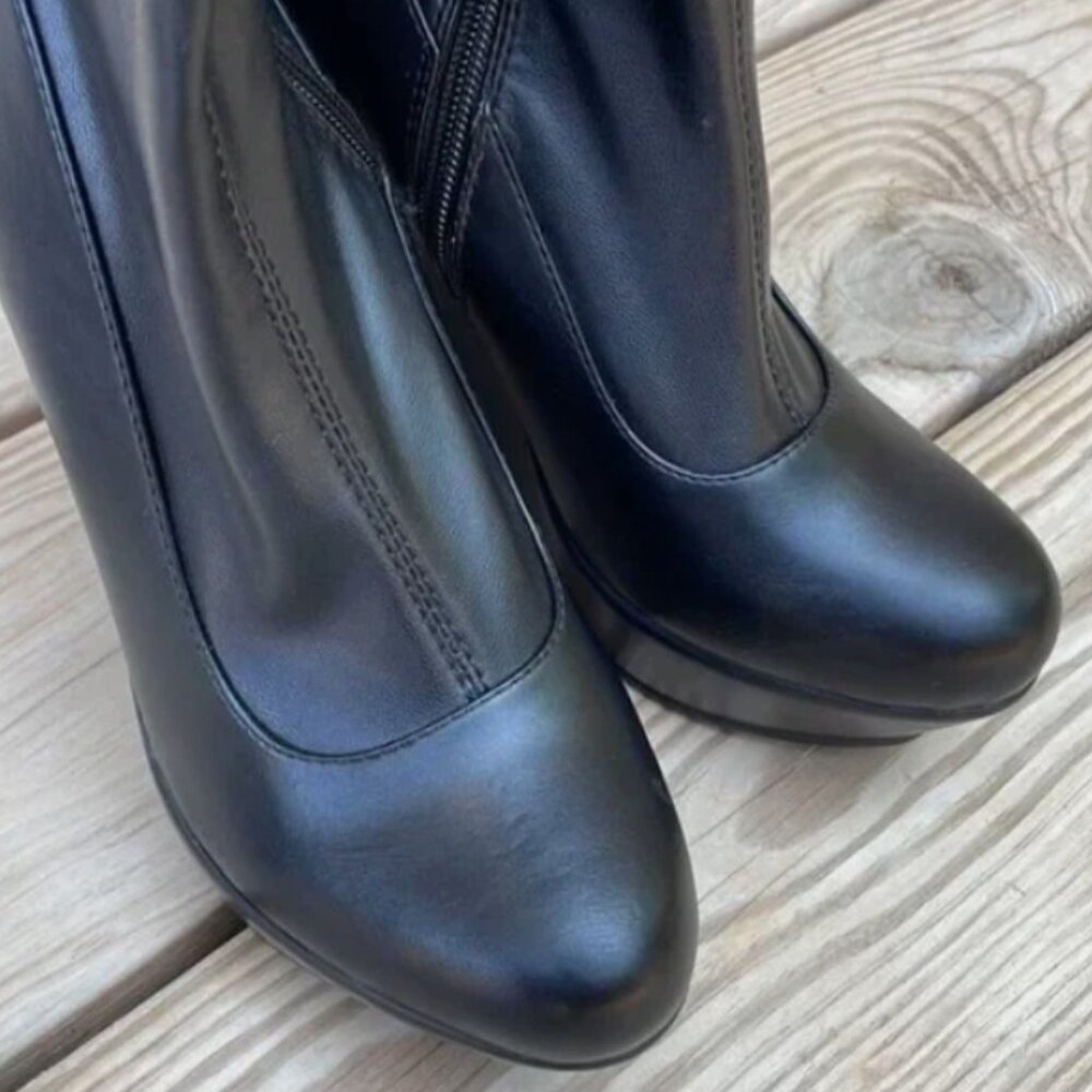 NWOT Azalea Wang None Of Your Business Black Over-the-Knee Platform Boot SZ 7.5 - Picture 9 of 14